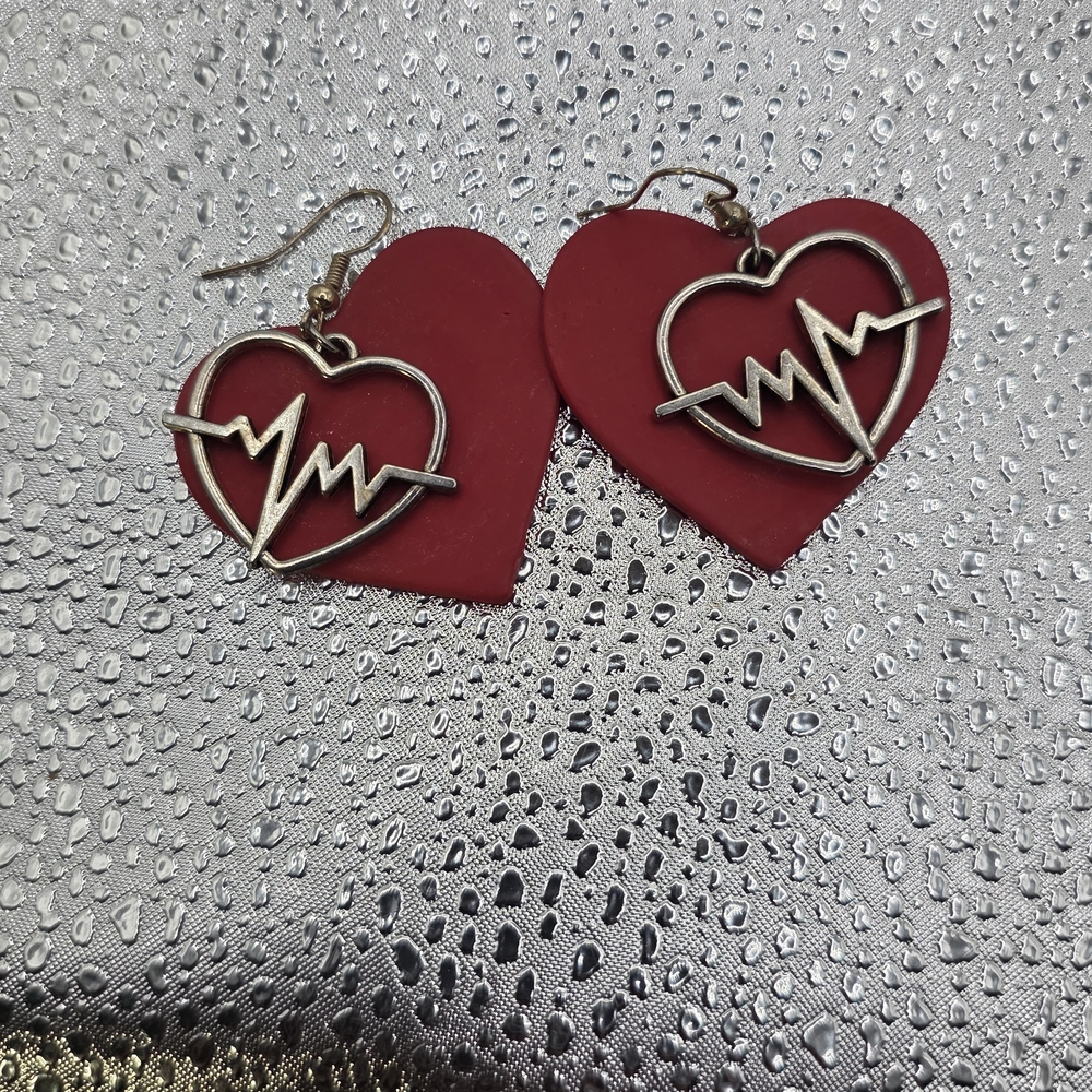 Red Heartbeat Earrings
